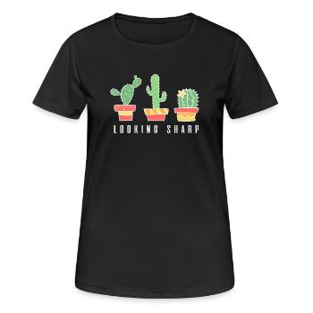 Looking Sharp Cactus - Women's Breathable T-Shirt - black - Front - AI Model Female 172 light (172cm)