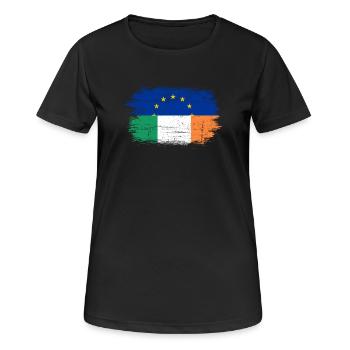 UE Italie Drapeau Fusion - T-shirt respirant Femme - noir - Devant - AI Model Female 172 light (172cm)