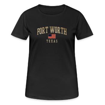 Drapeaux rustiques de Fort Worth, Texas - T-shirt respirant Femme - noir - Devant - AI Model Female 172 light (172cm)