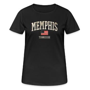 Memphis Tennessee Vintage Flag - Frauen T-Shirt atmungsaktiv - Schwarz - Vorne - AI Model Female 172 light (172cm)