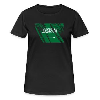 Saudi Arabien Flagge - Frauen T-Shirt atmungsaktiv - Schwarz - Vorne - AI Model Female 172 light (172cm)