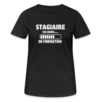stagiaire, formation, apprenti - T-shirt respirant Femme - noir - Devant - AI Model Female 172 light (172cm)