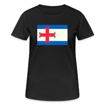 drapeau Zutphen - T-shirt respirant Femme - noir - Devant - AI Model Female 172 light (172cm)