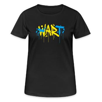 Art Guerre Paix Faire de l’art, pas de la guerre - T-shirt respirant Femme - noir - Devant - AI Model Female 172 light (172cm)