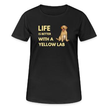 La vie est meilleure avec un labo jaune - T-shirt respirant Femme - noir - Devant - AI Model Female 172 light (172cm)