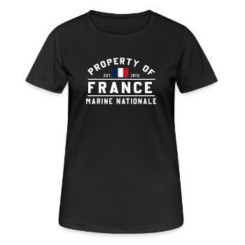 French Navy Ownership - Women's Breathable T-Shirt - black - Front - AI Model Female 172 light (172cm)