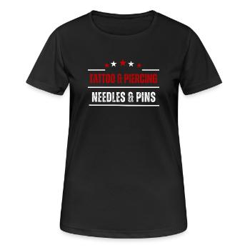Needles & Pins Stars - Women's Breathable T-Shirt - black - Front - AI Model Female 172 light (172cm)