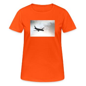 The Phantom in the Sky - Women's Breathable T-Shirt - neon orange - Front - AI Model Female 172 dark (172cm)
