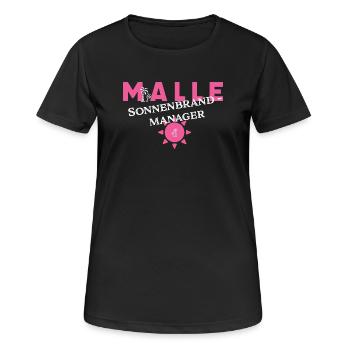 Malle Sonnenbrand-Manager - Frauen T-Shirt atmungsaktiv - Schwarz - Vorne - AI Model Female 172 light (172cm)