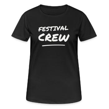 Festival Crew Brush Lettering Team Staff Event - Women's Breathable T-Shirt - black - Front - AI Model Female 172 light (172cm)