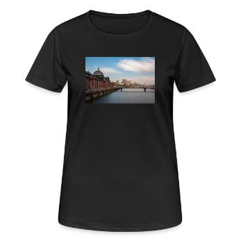 Salle historique des ventes aux enchères de poissons à Hambourg - T-shirt respirant Femme - noir - Devant - AI Model Female 172 light (172cm)