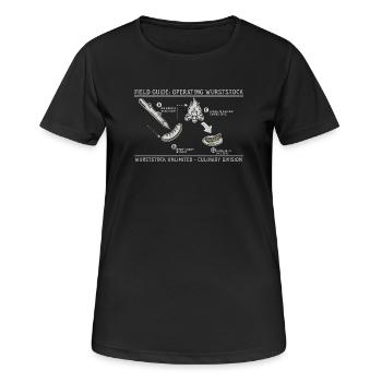 Wurststock Feldführer Grillkunst - Frauen T-Shirt atmungsaktiv - Schwarz - Vorne - AI Model Female 172 light (172cm)