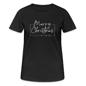 Frohe Weihnachten Ya Familientier - Frauen T-Shirt atmungsaktiv - Schwarz - Vorne - AI Model Female 172 light (172cm)