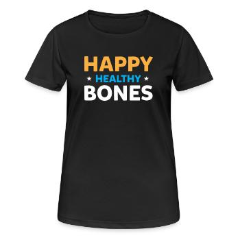 Des os sains et heureux - Pour des os solides - T-shirt respirant Femme - noir - Devant - AI Model Female 172 light (172cm)
