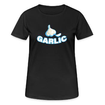 GARLIC - Frauen T-Shirt atmungsaktiv - Schwarz - Vorne - AI Model Female 172 light (172cm)