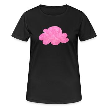 rosa Wolke Flausch Pelz Himmel kuschelig pink - Frauen T-Shirt atmungsaktiv - Schwarz - Vorne - AI Model Female 172 light (172cm)