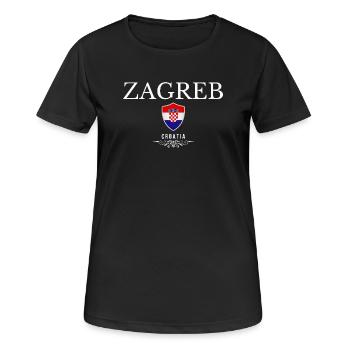 Zagreb Croatie, souvenir Zagreb - T-shirt respirant Femme - noir - Devant - AI Model Female 172 light (172cm)