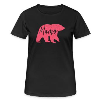 Mama Bear Pink – Cadeau doux pour la fête des mères - T-shirt respirant Femme - noir - Devant - AI Model Female 172 light (172cm)