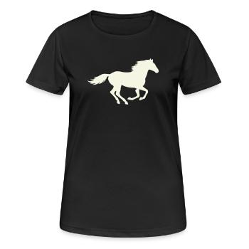 Silhouette de l’étalon sauteur - T-shirt respirant Femme - noir - Devant - AI Model Female 172 light (172cm)