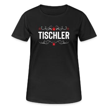 Tischler Beruf - Frauen T-Shirt atmungsaktiv - Schwarz - Vorne - AI Model Female 172 light (172cm)