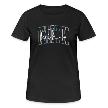 Glaube in Pastelllinien Gott Jesus Kirche Bibel - Frauen T-Shirt atmungsaktiv - Schwarz - Vorne - AI Model Female 172 light (172cm)