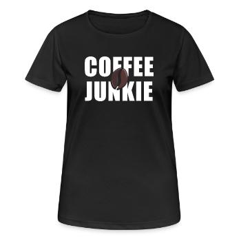 Accro au café : Amour de la caféine - T-shirt respirant Femme - noir - Devant - AI Model Female 172 light (172cm)