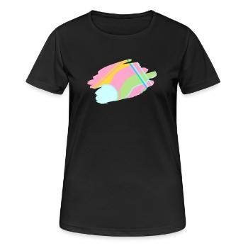 Design abstrait pastel - T-shirt respirant Femme - noir - Devant - AI Model Female 172 light (172cm)