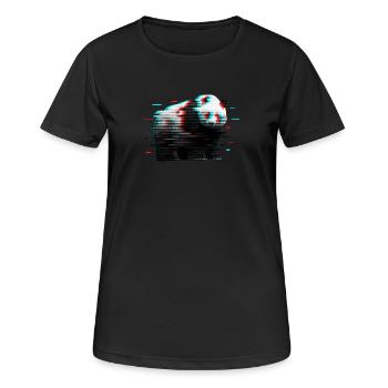 T-shirt Cyberpunk Cyberpunk Streetwear Glitch Panda - T-shirt respirant Femme - noir - Devant - AI Model Female 172 light (172cm)
