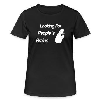 Looking For People`s Brains - Sherlock - Frauen T-Shirt atmungsaktiv - Schwarz - Vorne - AI Model Female 172 light (172cm)