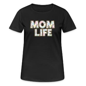 Mom Life Pastellherzen Scribble - Frauen T-Shirt atmungsaktiv - Schwarz - Vorne - AI Model Female 172 light (172cm)