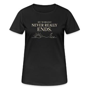 Aidant Familial Travailleur - T-shirt respirant Femme - noir - Devant - AI Model Female 172 light (172cm)
