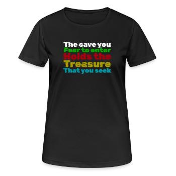 Courage Through Fear: Treasure Quote - Women's Breathable T-Shirt - black - Front - AI Model Female 172 light (172cm)