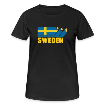 Suède / Suède - Drapeau / Cadeau - T-shirt respirant Femme - noir - Devant - AI Model Female 172 light (172cm)