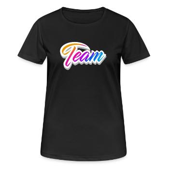 équipe - T-shirt respirant Femme - noir - Devant - AI Model Female 172 light (172cm)