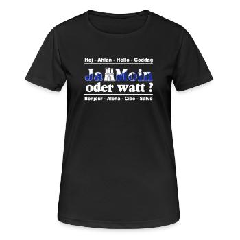 Hamburg , Tradition , Fan , Ja Moin oder watt (25) - Frauen T-Shirt atmungsaktiv - Schwarz - Vorne - AI Model Female 172 light (172cm)