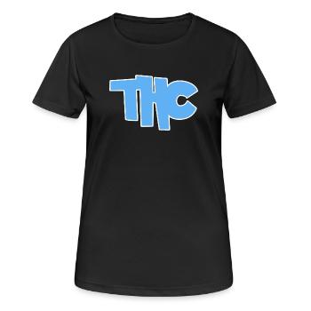 THC - Frauen T-Shirt atmungsaktiv - Schwarz - Vorne - AI Model Female 172 light (172cm)