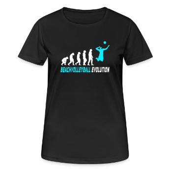 Beachvolleyball Evolution Design / Geschenkidee - Frauen T-Shirt atmungsaktiv - Schwarz - Vorne - AI Model Female 172 light (172cm)