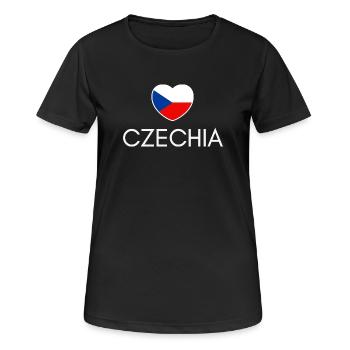 J’aime la Tchéquie, le cœur de la Tchéquie - T-shirt respirant Femme - noir - Devant - AI Model Female 172 light (172cm)