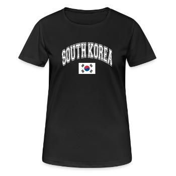 South Korea - Women's Breathable T-Shirt - black - Front - AI Model Female 172 light (172cm)
