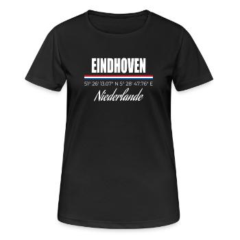 Eindhoven - Frauen T-Shirt atmungsaktiv - Schwarz - Vorne - AI Model Female 172 light (172cm)