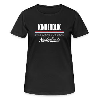 Kinderdijk - Frauen T-Shirt atmungsaktiv - Schwarz - Vorne - AI Model Female 172 light (172cm)