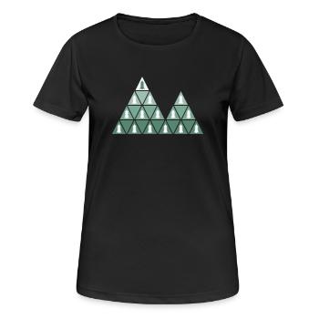 Tannen & Berge - Frauen T-Shirt atmungsaktiv - Schwarz - Vorne - AI Model Female 172 light (172cm)