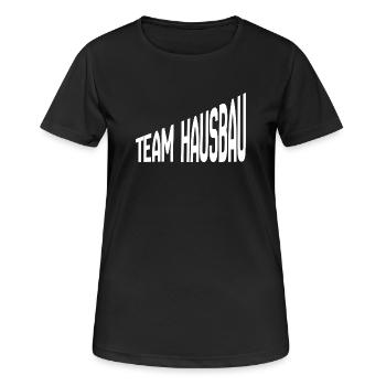 Team Hausbau - Frauen T-Shirt atmungsaktiv - Schwarz - Vorne - AI Model Female 172 light (172cm)