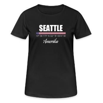 Seattle - Women's Breathable T-Shirt - black - Front - AI Model Female 172 light (172cm)