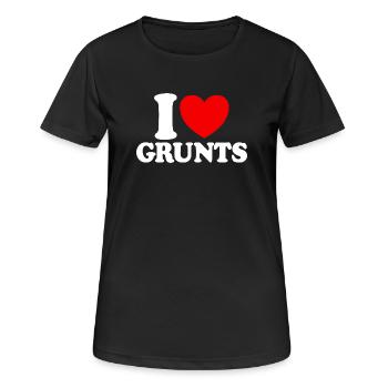 J’adore les grognements Cœur rouge Grognements drôles - T-shirt respirant Femme - noir - Devant - AI Model Female 172 light (172cm)