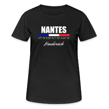 Nantes - Frauen T-Shirt atmungsaktiv - Schwarz - Vorne - AI Model Female 172 light (172cm)