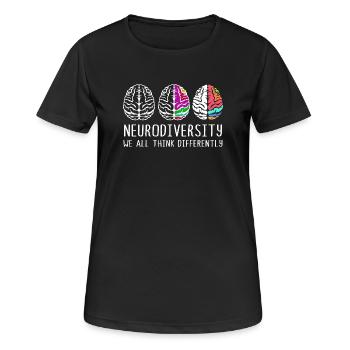 Neurodiversity Autism Brain ADHD Asperger - Women's Breathable T-Shirt - black - Front - AI Model Female 172 light (172cm)