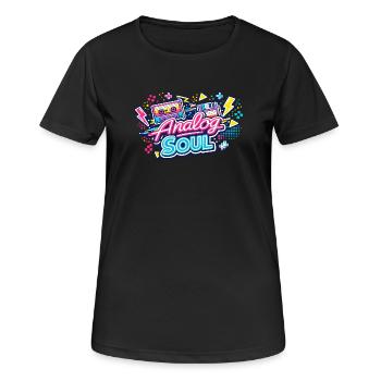 Analog Soul Neon Retro - Frauen T-Shirt atmungsaktiv - Schwarz - Vorne - AI Model Female 172 light (172cm)