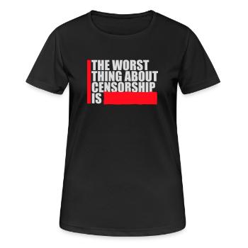 Le pire dans la censure, c’est l’ironie amusante - T-shirt respirant Femme - noir - Devant - AI Model Female 172 light (172cm)