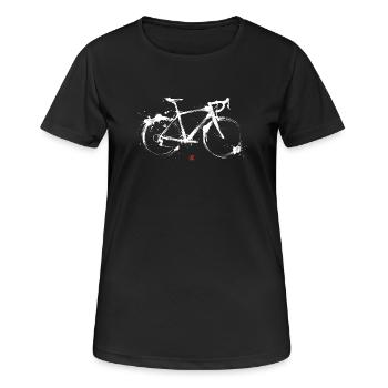 Rennrad Tusche Kunst Illustration Radsport - Frauen T-Shirt atmungsaktiv - Schwarz - Vorne - AI Model Female 172 light (172cm)